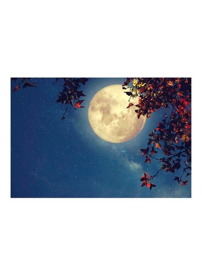 Buy Full Moon Themed Decorative Wall Painting Without Frame Blue/Yellow/Red 120x80x3cm in Egypt