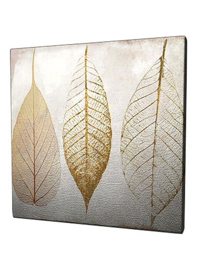 Buy Leaves Themed Canvas Painting With Frame Beige/Brown 45x45cm in Egypt