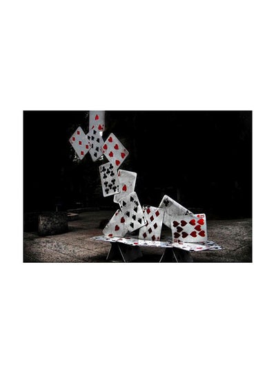 Buy Card Game Themed Canvas Wall Painting With Frame Black/White/Red 30x45cm in Egypt