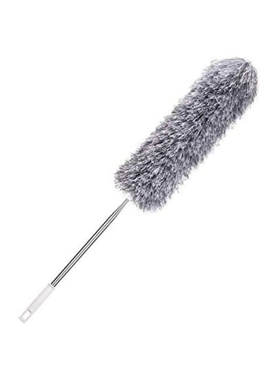 Buy Microfiber Duster With Extension Pole And Protective Head Cap Grey 100inch in UAE