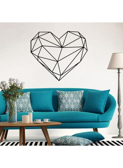 Buy Creative Geometric Heart Shape Removable Wall Sticker Black 57x49cm in UAE