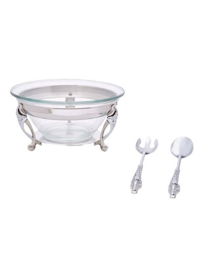 Buy 4-Piece Salad Bowl Set Clear/Silver/Gold in UAE