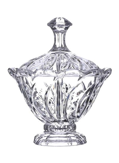 Buy Crystal Glass Sugar Bowl Clear 21.5cm in UAE