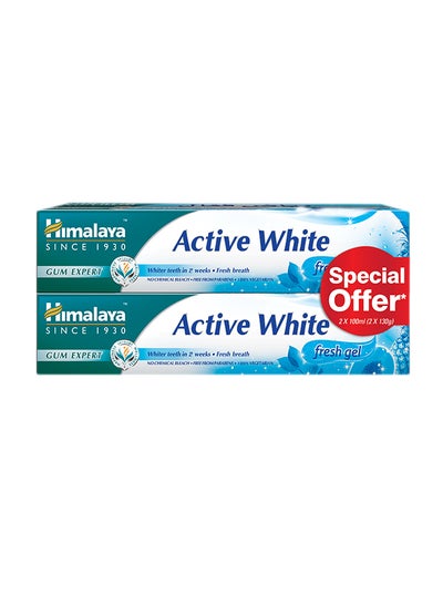 Buy Pack Of 2 Toothpaste Active White Fresh Gel 100ml in UAE