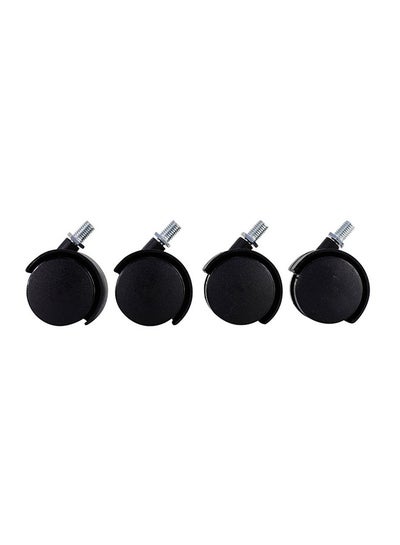 Buy 4-Piece Black Furniture Nylon Caster Swivel Black/Silver 50mm in Saudi Arabia