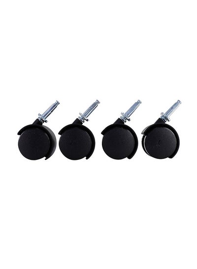 Buy 4-Piece Black Furniture Nylon Caster Swivel Black/Silver 40mm in Saudi Arabia