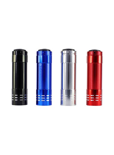 Buy 4-Piece LED Metallic Finish Flashlight Multicolour 10x8.5x2.5centimeter in Saudi Arabia
