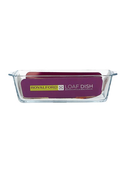 Buy Borosilicate Rectangular Glass Loaf Dish Clear 0.8Liters in UAE