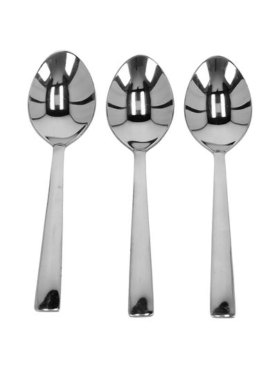 Buy 3-Piece Stainless Steel Table Spoon Set Silver 5centimeter in Saudi Arabia