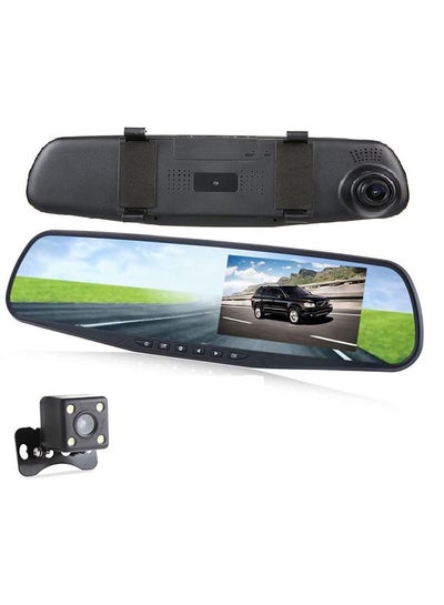 Buy 1080P Dash Cam Rearview Mirror With DVR Video Recorder in Saudi Arabia