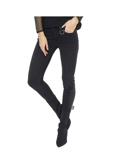 Buy Mid Rise Jeans Black in UAE