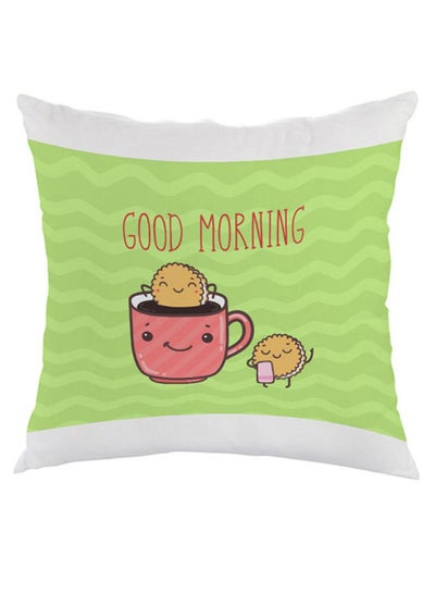 Buy Good Morning Printed Pillow Multicolour 40 x 40cm in Saudi Arabia