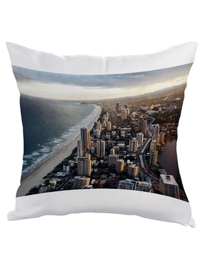 Buy City Painting Printed Pillow Multicolour 40 x 40cm in Saudi Arabia