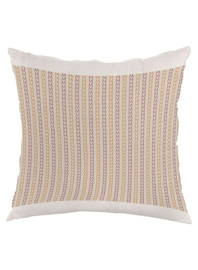 Buy Printed Square Shaped Throw Pillow velvet White/Orange/Pink 40 x 40cm in Egypt