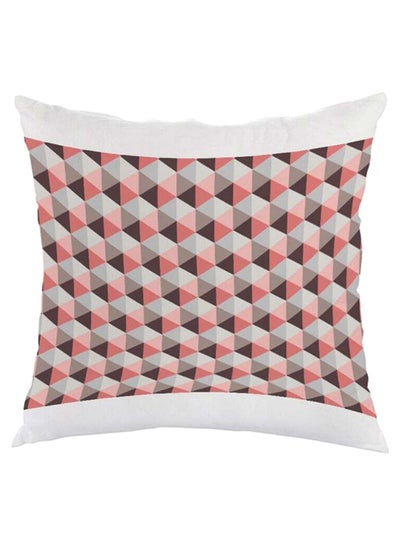 Buy Printed Square Shaped Throw Pillow White/Grey/Pink 40 x 40cm in Saudi Arabia