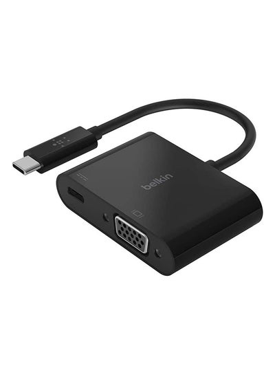 اشتري محول من منفذ USB-C إلى منفذ VGA ويستخدم للشحن (يدعم تشغيل الفيديو بدقة عالية الوضوح 1080P ويعمل بقدرة 60 وات) أسود في السعودية