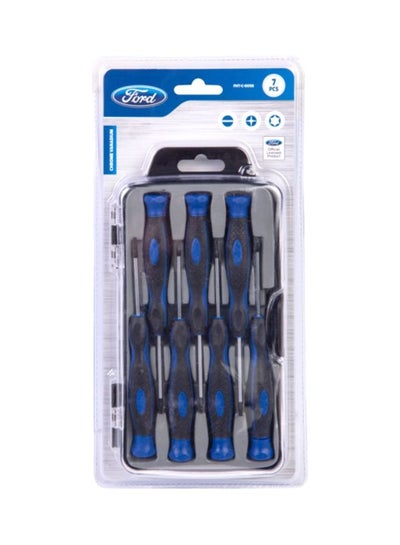 Buy 7-Piece Heavy Duty Crv Precision Screwdriver Set Black/Blue 50mm in UAE