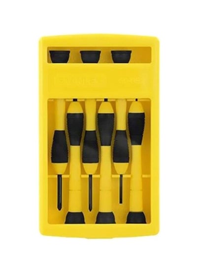 Buy 6-Piece Bi-Mat Precision Screwdriver Set Black/Yellow in Saudi Arabia