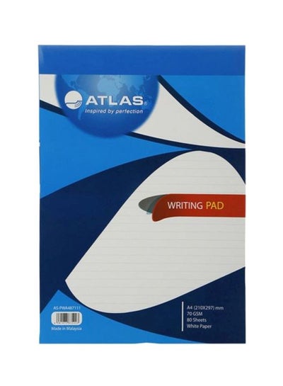 Buy A4 Single Line Writing Pad White/Blue in UAE