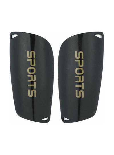 Buy 2-Piece Football Shin Guards Set Small Black 8 x 22 x 3cm in Saudi Arabia