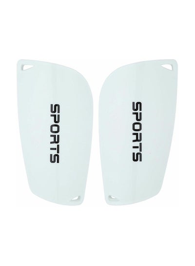 Buy 2-Piece Football Shin Guards Set Small White 8 x 22 x 3cm in Egypt
