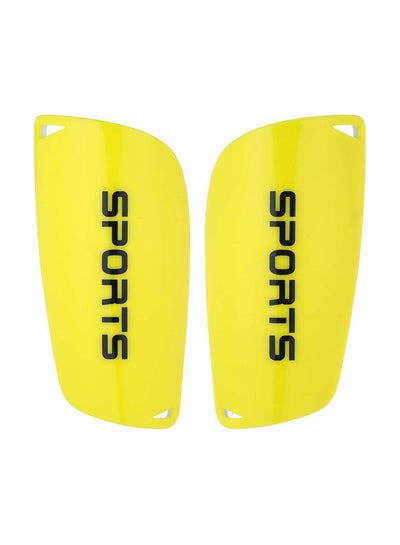 اشتري 2-Piece Football Shin Guards Set Large Yellow 10 x 25 x 4سم في مصر