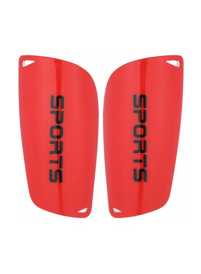 اشتري 2-Piece Football Shin Guards Set Large Red 10 x 25 x 4سم في مصر