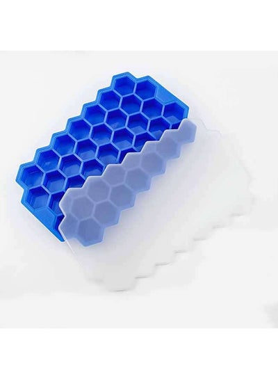 Buy Honeycomb Shape Silicone Ice Cube Tray Blue 20.5x12.3x2.3cm in Saudi Arabia