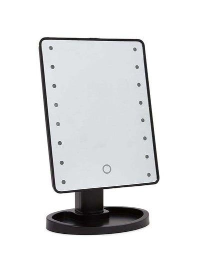 Buy Makeup Mirror With Built In LED Lights Black/Silver 22x16cm in Egypt