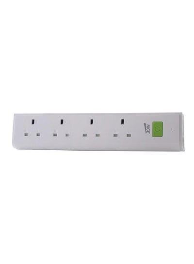 اشتري 4-Way Electric Power Extension Socket With Switch أبيض/أسود في السعودية