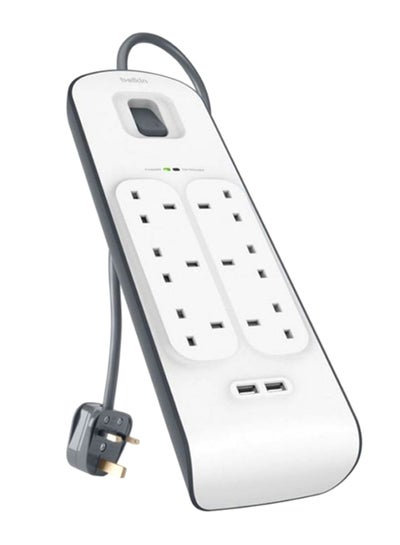 Buy 6-Outlet Surge Protection Power Strip White/Black in UAE