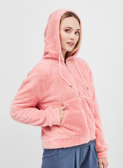 اشتري Cozy Winter Zipthrough Hoodie Pink في السعودية