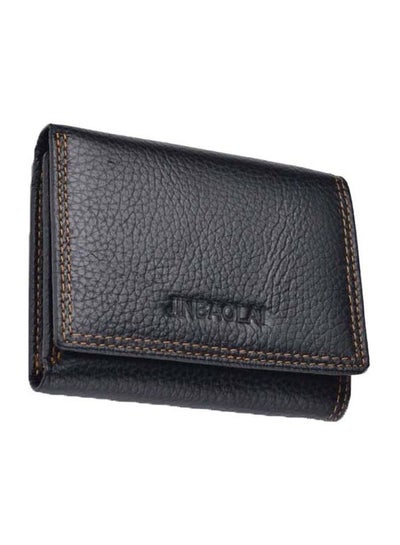 Buy Tri-Fold Leather Wallet Black in UAE