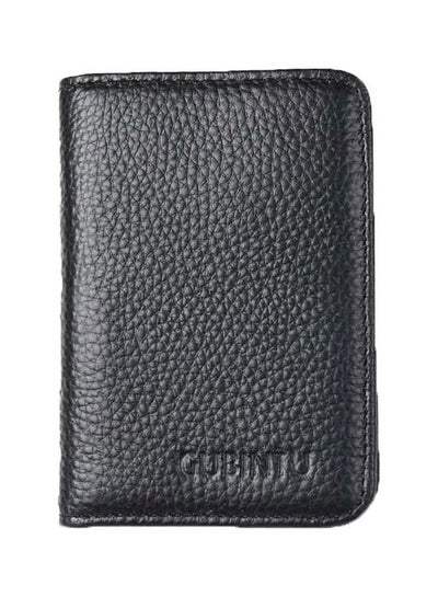 Buy Solid Pattern Flap Card Holder Black in Saudi Arabia