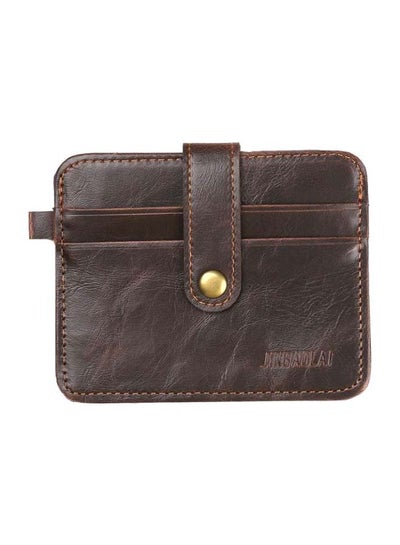 Buy Multi-Pocket Leather Card Holder Dark Brown in Saudi Arabia