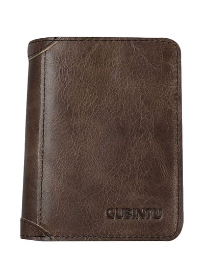 Buy Men's Bi-Fold Leather Wallet Brown in Saudi Arabia