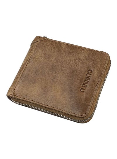 Buy Multifunctional Leather Wallet Light Coffee in Saudi Arabia