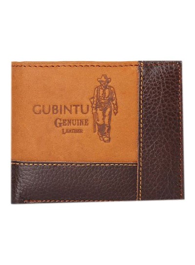 Buy Splicing Leather Wallet Brown in UAE