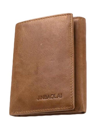 Buy Bi-Fold Leather Wallet Light coffee in Saudi Arabia