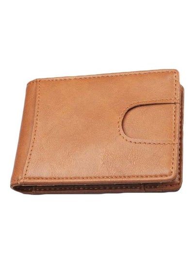 Buy Leather Pick-Up Case Men Wallet Coffee in Saudi Arabia