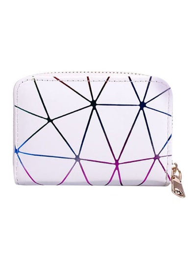 Buy Rhombic Patterned Women Card Holder Bag White/Black/Purple in Saudi Arabia