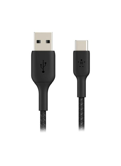 Buy Boostcharge Braided Usb Type C Cable, Usb-C To Usb-A Cable, Usb C Charger Cable For Iphone 15, Samsung Galaxy S24, Google Pixel, Ipad, Macbook, Nintendo Switch And More - 1M Black in UAE