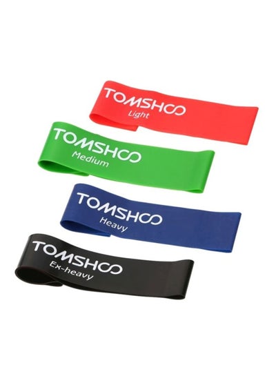 Buy 4-Piece Latex Exercise Band Set 20inch in UAE