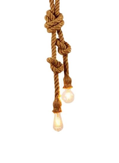 Buy Double Head Rope Pendant Light Beige/Clear 100cm in UAE