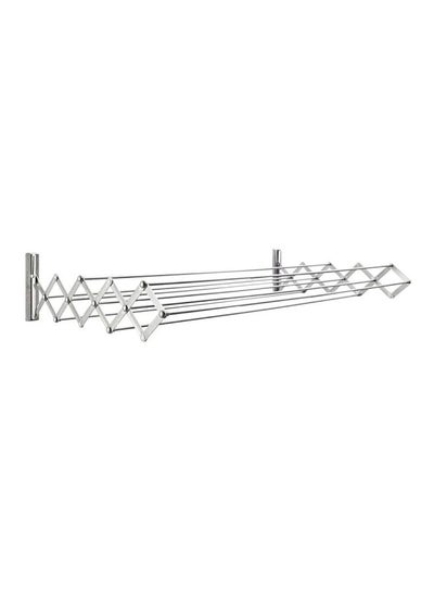 Buy Foldable Wall Hanging Clothes Rack Silver 100cm in UAE