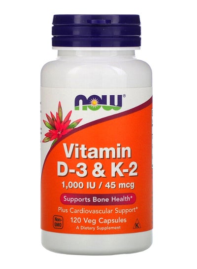 اشتري Vitamin D-3 And K-2 Dietary Supplement - 120 Veg Capsules في السعودية