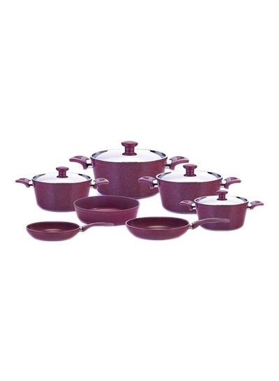 Buy 11-Piece Granite Cookware Set Black 4xPot (18, 20, 24, 28) , 2xFry Pan (22, 26) , 1xOven Tray 26 in Egypt