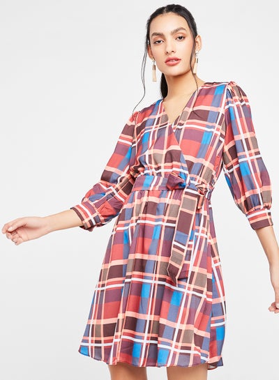 Buy All-Over Checked Dress Multi Color in Egypt