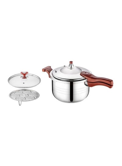 Buy Stainless Steel Pressure Cooker Silver 7Liters in UAE