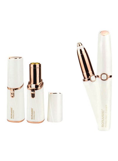 Buy 2-Piece Fabulous Facial And Brows Epilator Set SLD-822 + SLD-823 White/Rose Gold in UAE